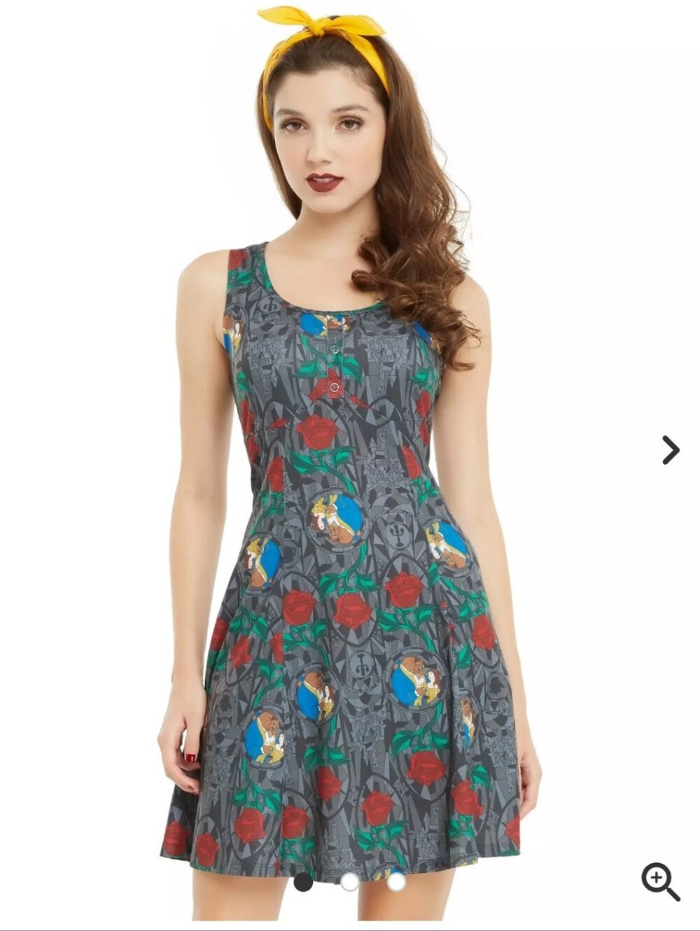 Disney Beauty & The Beast Print Skater Dress